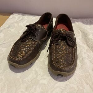 EUC Twisted X Leather Scrolled Shoes Size 7